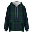thumbnail image 5 of Men's Plaid Print Oversized Hooded Sweatshirt, Long Sleeve Loose Fit Fleece Pullover for Casual Wear, Fall Winter Fashion,Dark Green,4XL, 5 of 5