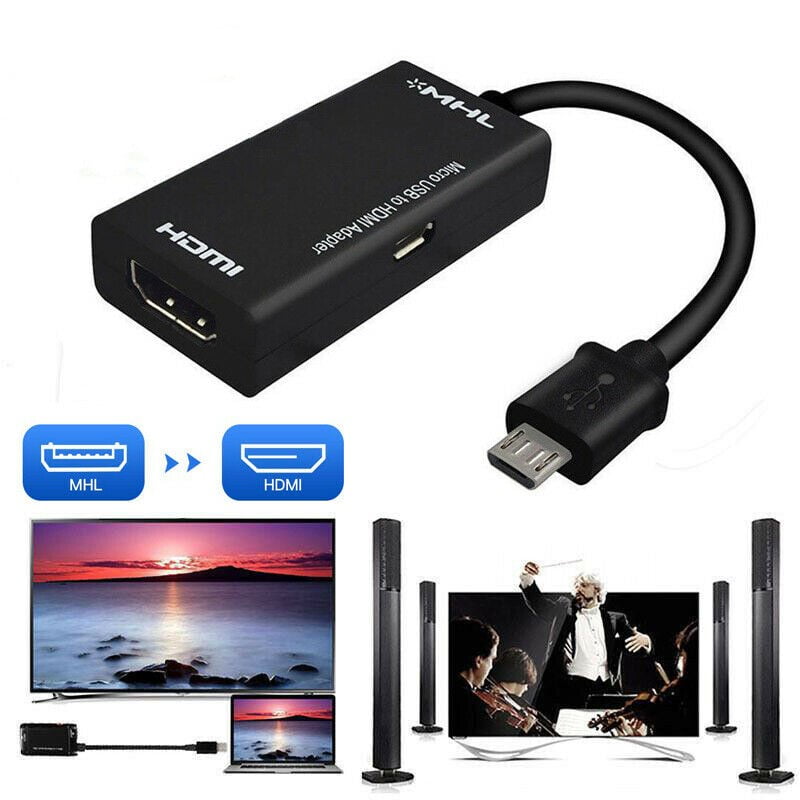Micro USB to HDMI Cable Adapter, Micro USB to HDMI 1080P Video Graphic Converter, Video Audio Output for Samsung Galaxy S5, S4, etc with MHL - Walmart.com