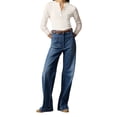 thumbnail image 2 of Womens Jeans High Waisted Straight Leg Baggy Boyfriend Jeans for Women Cargo Pants Deep Blue XL, 2 of 9