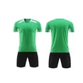 thumbnail image 2 of Odeerbi Conjunto de Uniformes de Entrenamiento de Fútbol de Malla Para Chicos Y Niñas Pantalones Cortos de Camiseta de Manga Corta En Cuadro Conjunto Atlético Seco Rápido Para 5-15 Años, 2 of 8