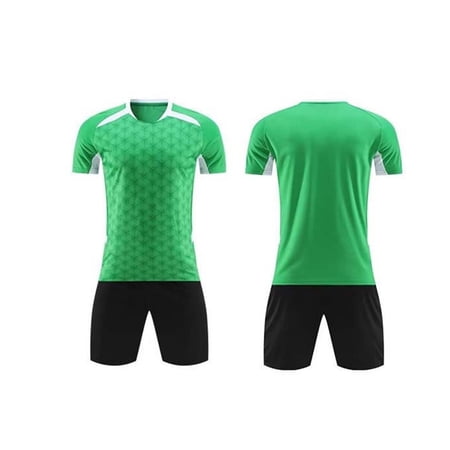 SELONE Boys Short Sets 2 Piece Kids Casual Tracksuits Crew Neck Short Sleeve Tops Summer Football Outfits 5-15Y