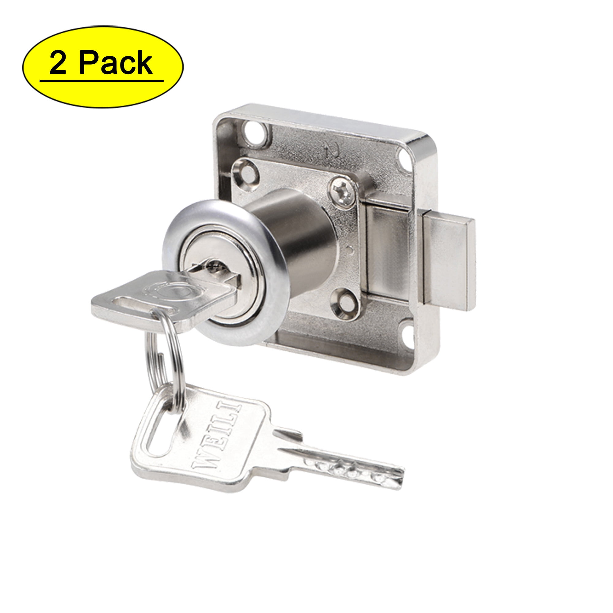 TXErfolg 2 Pack Furniture Lock Cylinder with Key Cupboard Drawer Zinc Alloy Cam Lock for Door Cabinet Mailbox Cupboard Drawer Locks