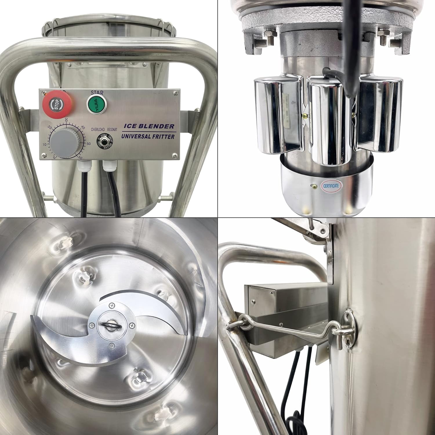 Commercial Meat Vegetable Chopper Electric Prep Food Processor Stainless Steel 32L