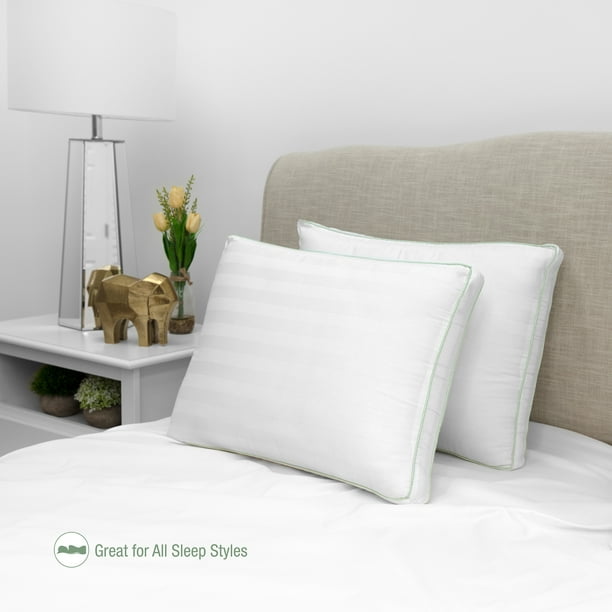 BioPEDIC 300 Thread Count Plush Fiber Gusseted Bed Pillow - 2 Pack - Walmart.com - Walmart.com