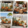 thumbnail image 5 of Orange Pumpkin Fall Outdoor Waterproof Pillow Covers, Thanksgiving Botanical Oil Painting Decorative Square Throw Pillowcase Sofa Cushion Sham for Patio/Couch/Chair, 26"x26" 2 Pack, 5 of 8