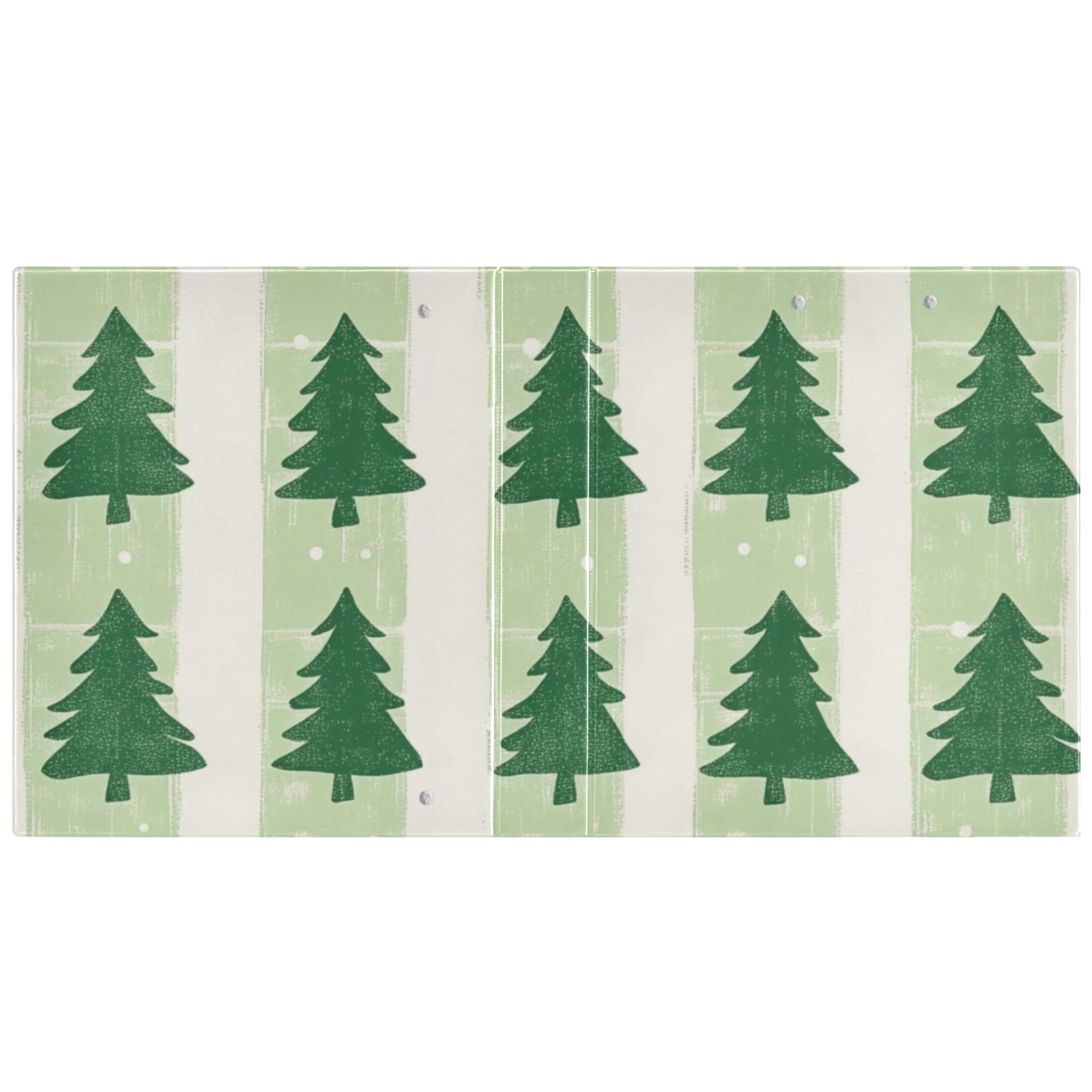 Christmas Trees Stripe 3 Ring Binders 1.5 inch Hardcover File Folders with Interior Pockets A4 Size Organizer for School Office Hospital Set of 2
