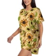 thumbnail image 2 of Naloa Sunflowers Women's Short-Sleeved Pajama Set, Loungewear, Summer pajamas, Breathable Cozy - XX-Large, 2 of 9