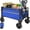 Blue, variant on Collapsible Wagon Cart with Wheels Foldable - Folding Utility Heavy Duty Wagons Carts for Grocery Sports Garden Shopping Camping Wheelbarrows