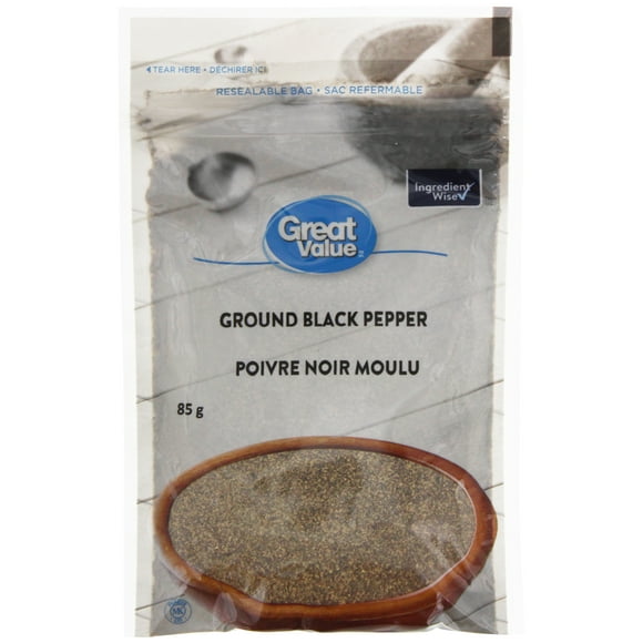 Great Value Ground Black Pepper, 85 g