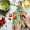 thumbnail image 3 of Rose Cutting Board, Grunge Psychedelic Floral Motif with Dated Retro Dark Lace Boho Patterns, Decorative Tempered Glass Cutting and Serving Board, Wine Bottle Shape, Pink Green Cream, by Ambesonne, 3 of 4