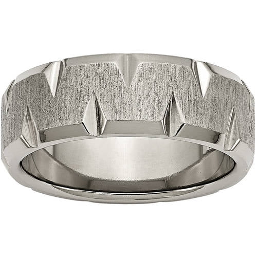 Titanium Beveled Edge Notched 8mm Brushed Band