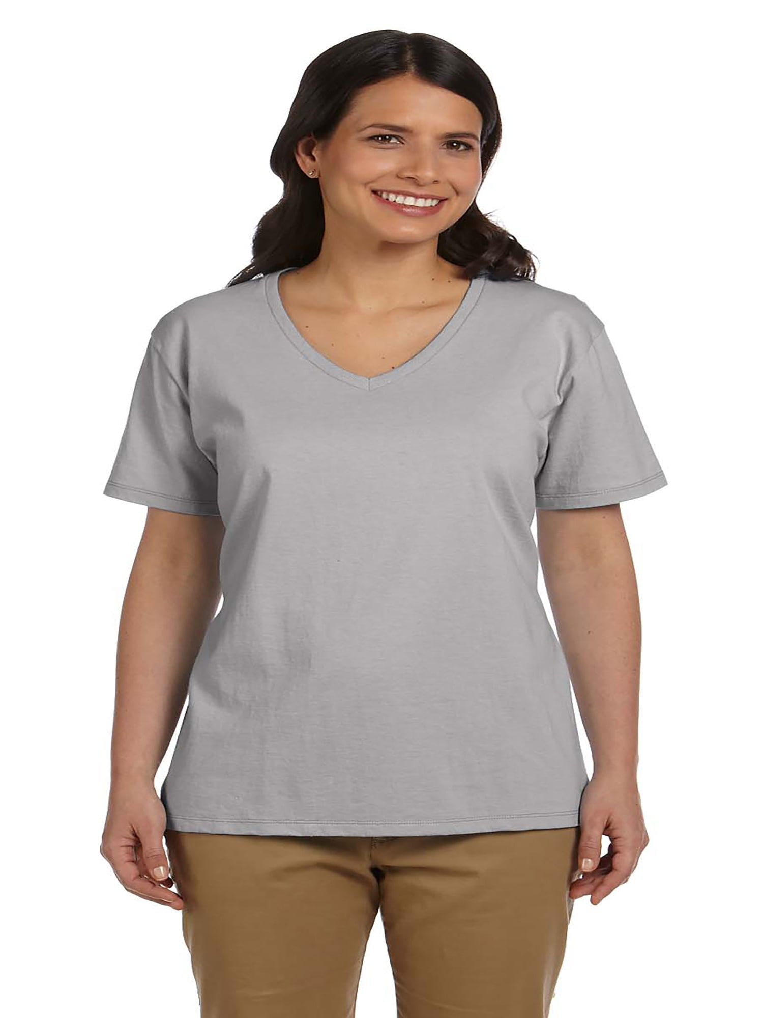 Hanes Relaxed Fit Women's ComfortSoft® V-neck T-Shirt, Style 5780 -  Walmart.com