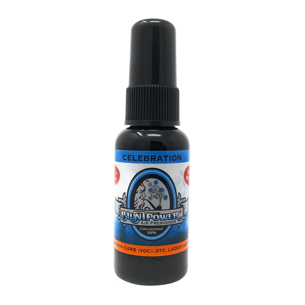 Blunt Power Air Freshener Spray, Oil Based Concentrated Air Freshener and Oil Diffuser, Air Freshener Spray for Car, Room, Bathroom, Odor Eliminator and Room Deodorizer, Celebration, 1.5 oz