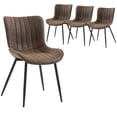 thumbnail image 1 of HOMCOM Dining Chairs Set of 4 with Backrest and Steel Legs, Brown, 1 of 10