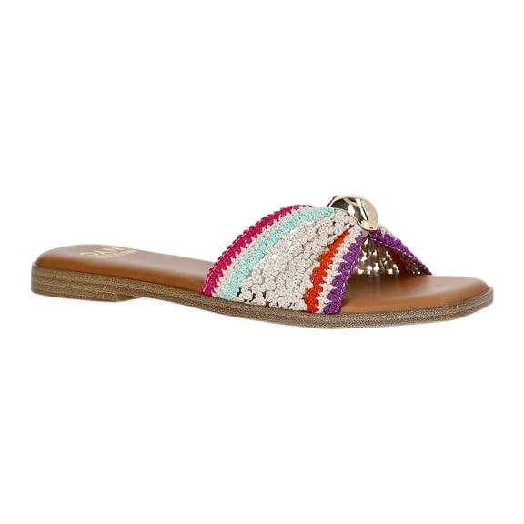 Madden NYC Women's Crochet Slide Sandals