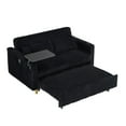 thumbnail image 4 of Black Corduroy Pull-Out Sofa with Movable Tabletop & USB Ports, Dual Function for Living Room & Bedroom, 4 of 12