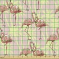 thumbnail image 2 of Ambesonne Flamingo Fabric by the Yard Upholstery, Exotic Leaves and Animals, 3 Yards, Yellow Pink, 2 of 5