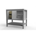 thumbnail image 6 of Bowery Hill Modern 36" Gray Wood Vanity Base with Gold Handles, 6 of 6