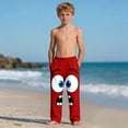 thumbnail image 6 of Kids Boys Girls Joggers Scared Face Cartoon Print Stretchy Cotton Sweatpants for Kindergarten School Wear, 4-13Y, 6 of 9