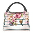 thumbnail image 2 of Vsdgher Bird and Floral Print Insulated Reusable Bags with Sturdy Zipper and Handles, Foldable Totes for Hot or Cold Food Bring or Delivery, 2 of 8
