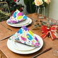 thumbnail image 5 of Iauyy Satin Napkins Set of 6- Bright Colorful Birthday Party DIY Printing Decoration Cloth Napkin- Easy Care for Home/Party, 5 of 8