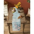 thumbnail image 5 of nqOlkjepod Pink Spring Flower Table Runner 120 Inches Long Farmhouse Dress Scarves, Retro Blue Wall Mottled Pastoral Dining Tablerunner for Coffee Table/Kitchen Island/Party Décor, 13" x 120", 5 of 8