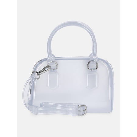 No Boundaries Women's Jelly Top Handle Mini Bag, Clear