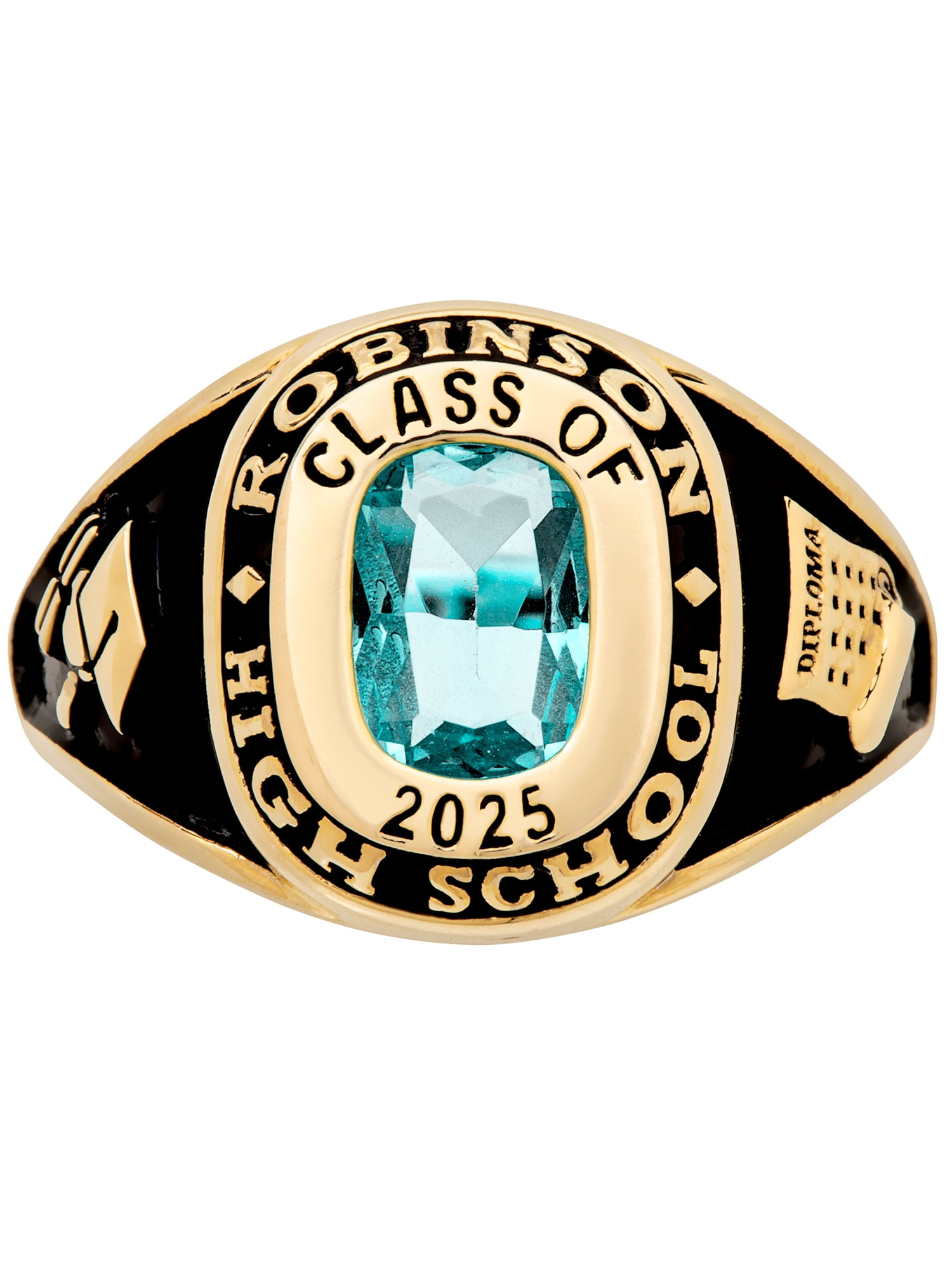 Order Now for 2025 Graduation, Freestyle Women's Cushion Birthstone Class Ring, Personalized, High School or College