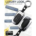 thumbnail image 4 of Key Fob Cover Compatible with Honda Accord Civic CR-V HR-V Pilot Ridgeline 2022-2026 5 Button Metal Keychain Case Holder Protector,black, 4 of 6