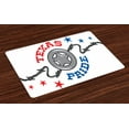 thumbnail image 1 of Ambesonne Texas Star Place Mats Set of 4, American South Motif, Standard Size, Vermilion Pale Grey, 1 of 4