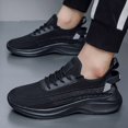 thumbnail image 6 of Men's Lace‑Up Knit Mesh Athletic Running Sneakers, Speckled Pattern Upper Footwear with Curved Thick Midsole for Daily Jogging and Casual Sports Activities, 6 of 7