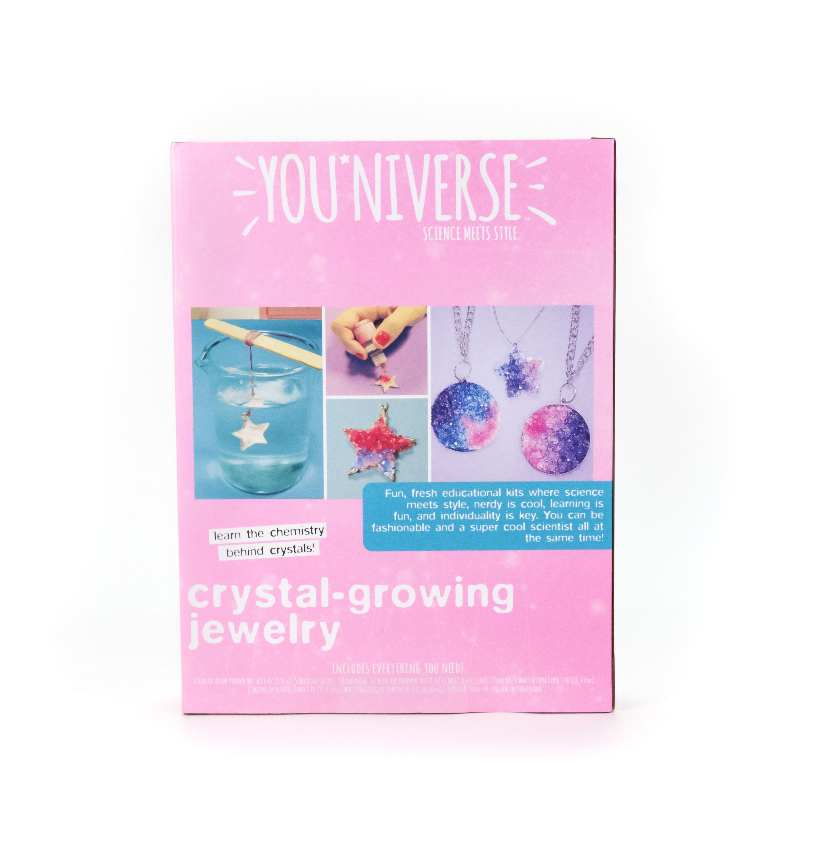 YOUniverse Crystal Growing Jewelry Kit, Art & Craft Kits For Boys & Girls, Kids & Teens