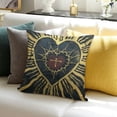 thumbnail image 3 of SHANXI Throw Pillow Covers Sacred Heart Jesus Gold Black Trendy Vintage Religion Spirituality Love for Couch Living Room 12x12in, 3 of 5
