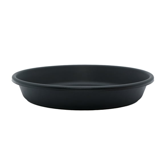 The HC Companies Classic 17.5" Round Plastic Plant Pot Saucer Drip Tray, Black