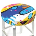 thumbnail image 3 of Logiee Abstract Color Splash Print Stool Covers Round,Bar Stool Covers,Watedrproof Stool Slipcover with Elastic,Stool Cushion,Round Bar Stool Seat Covers for Bar Round Chair-12 inch, 3 of 7