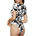 thumbnail image 3 of Daiia Seamless Pattern Cute Panda Women'S Crew Neck Short Sleeve Slim Fit T Shirts Tops Basic Bodysuit Leotard Clothing-Xx-Large, 3 of 9