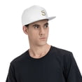 thumbnail image 3 of ZICANCN Alphabet S Pattern Baseball Caps, Trucker Hats for Men And Women, Adjustable Breathable Flat Caps, White, 3 of 6