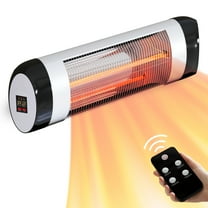 Comfort Zone Outdoor/Indoor Electric Patio Heater with Remote Control - Black/Silver