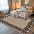 thumbnail image 5 of Brown Geometric 5x7 Area Rugs, Black Greek Key Design Abstract Modern Art Non-Skid Rubber Backing Large Rectangle Rugs - Living Room Bedroom Home Office, Indoor Floor Mat Carpets Washable Rug, 5 of 9
