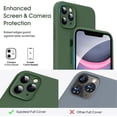 thumbnail image 2 of Liquid Silicone Case for iPhone 11 Pro, [Flat Edge Design] [Camera Protection] [Anti Fingerprint] 4 Layers Protect Scratch Proof Anti Drop Microfiber Phone Cover, 5.8", Green, 2 of 14
