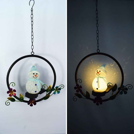 

EUHDSSDE Solar Garden Lights LED Christmas Snowman Hanging Lights Waterproof