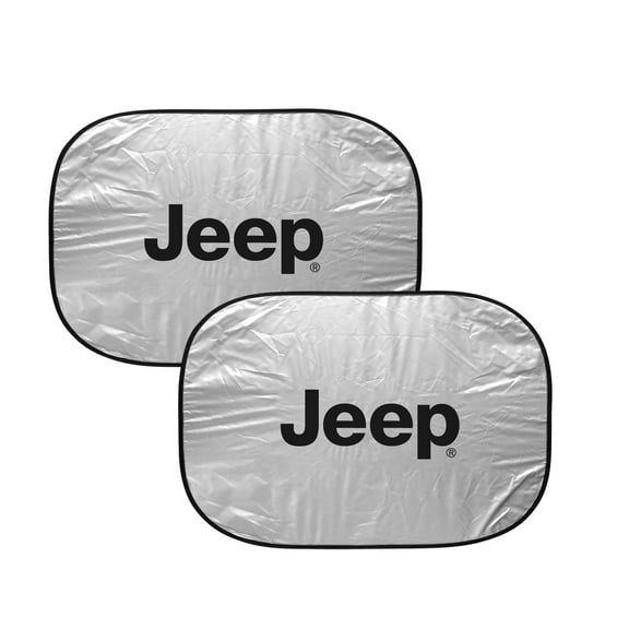 Jeep Logo Dual Panels 2-28" W x 24" L Easy Folding Windshield Sun Shade