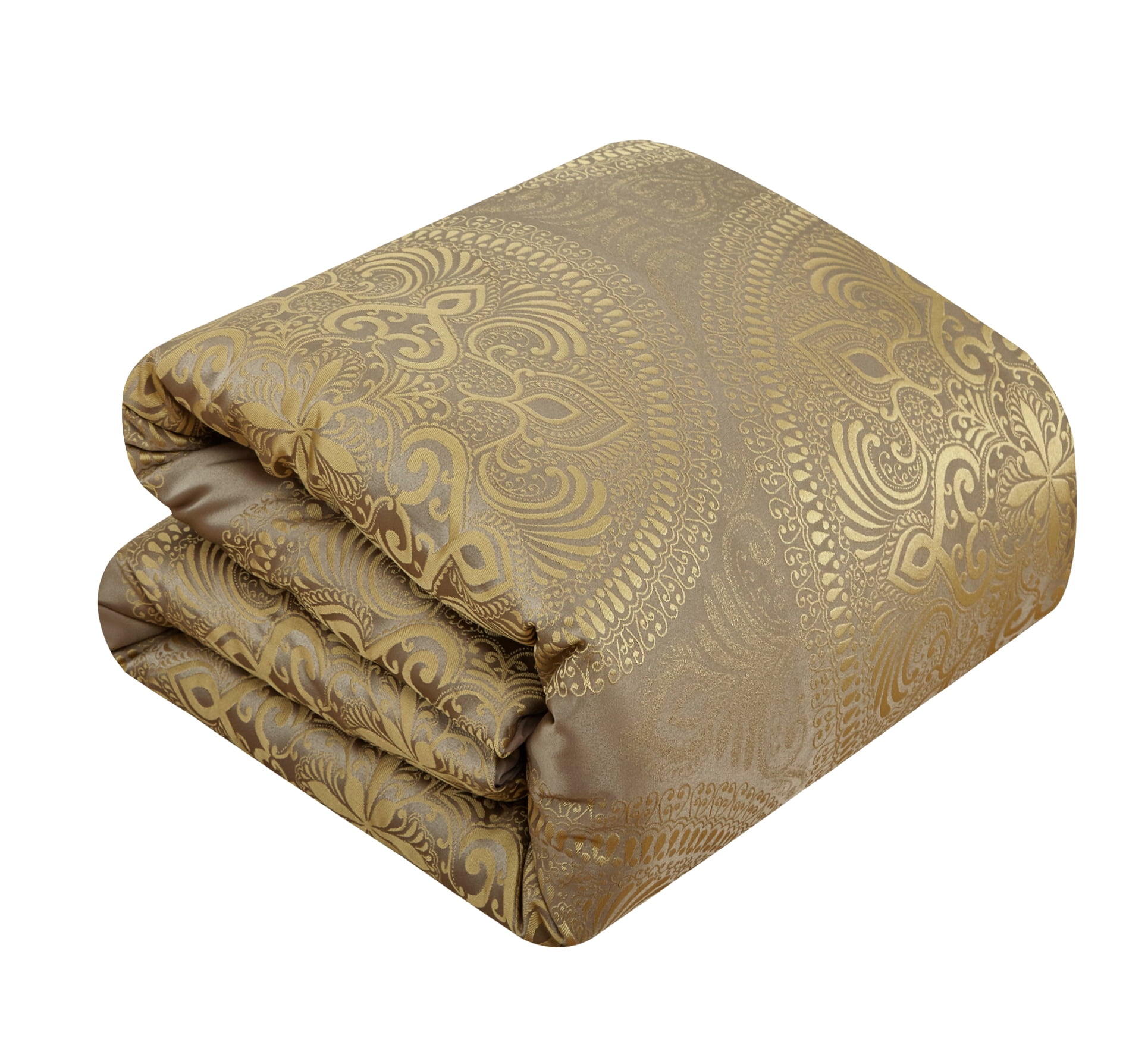 Chic Home Adana 9-Piece Jacquard Comforter Set, King, Gold