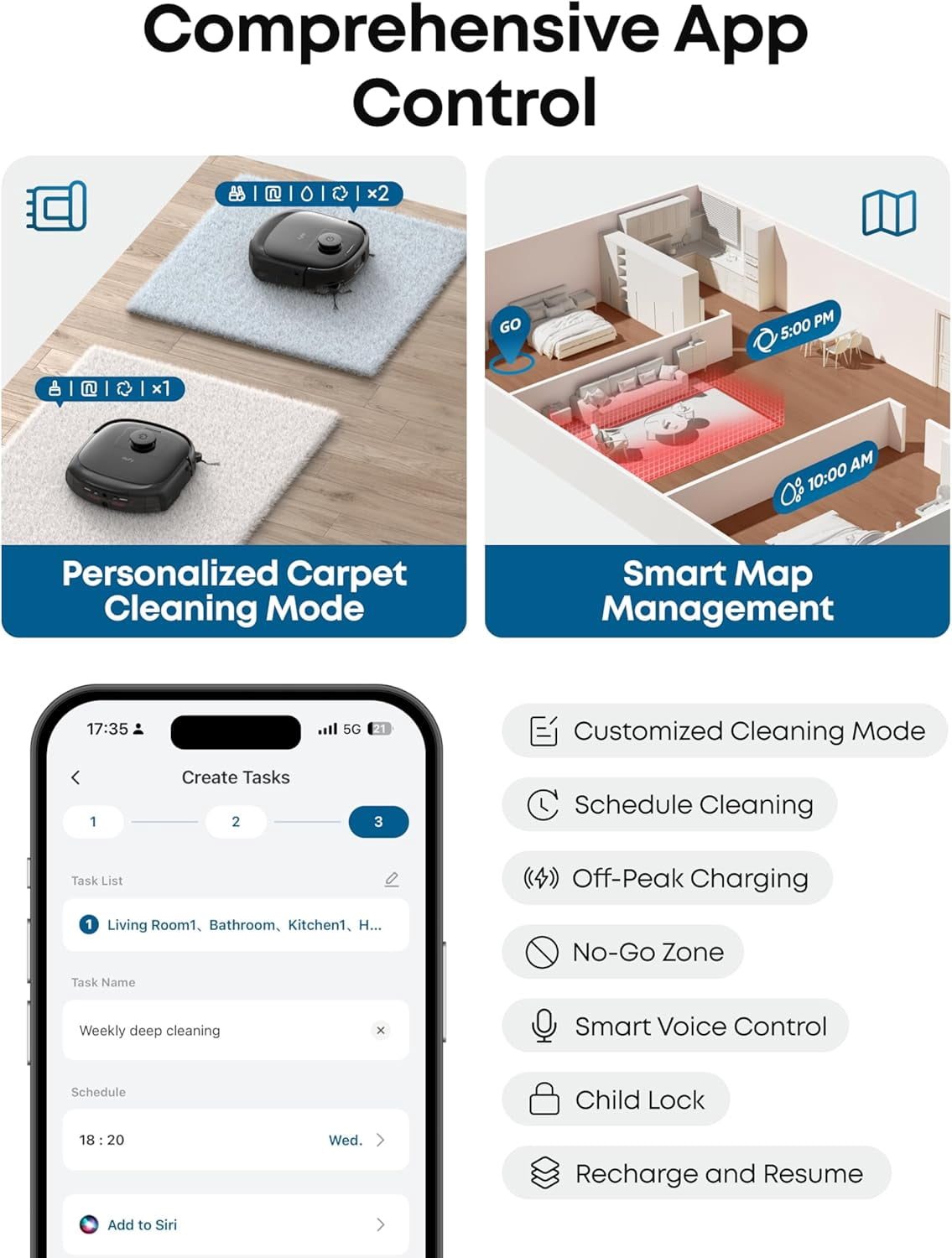 eufy All-in-One Robot Vacuum and Mop Combo E25, 20,000 Pa Suction,HydroJet Always-Clean Roller Mop, Edge-to-Corner Deep Cleaning, Zero-Tangle Design, AI Obstacle Avoidance
