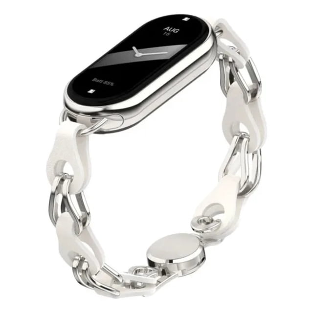 Correa Para Xiaomi Mi Band 8/9, Acero Inoxidable y Cuero, Resistente Al Agua, Unisex