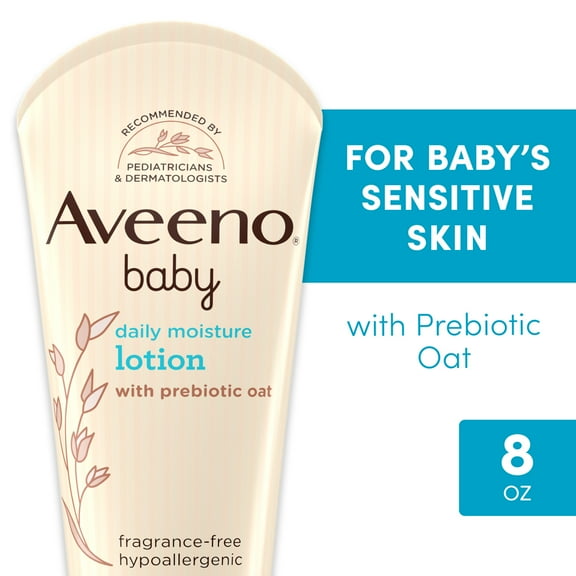 Aveeno Baby Daily Moisture Body Lotion for Baby and Toddler with Nourishing Oatmeal, 8 fl oz
