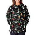 thumbnail image 3 of Garbnen S-5XL Christmas Scrub Jackets for Woman Christmas Snowflake Printed Nurses Uniforms for Women Warm Up Snap Front Funny Merry and Bright Xmas Women Work Tops with Pockets, 3 of 5