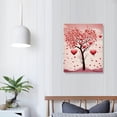 thumbnail image 4 of JEUXUS  Canvas Print Wall Art for Home Living Room Bedroom Decor Happy Valentine's Day Love Heart Tree Pink Artwork on Canvas Stretched and Framed Ready to Hang, 4 of 5