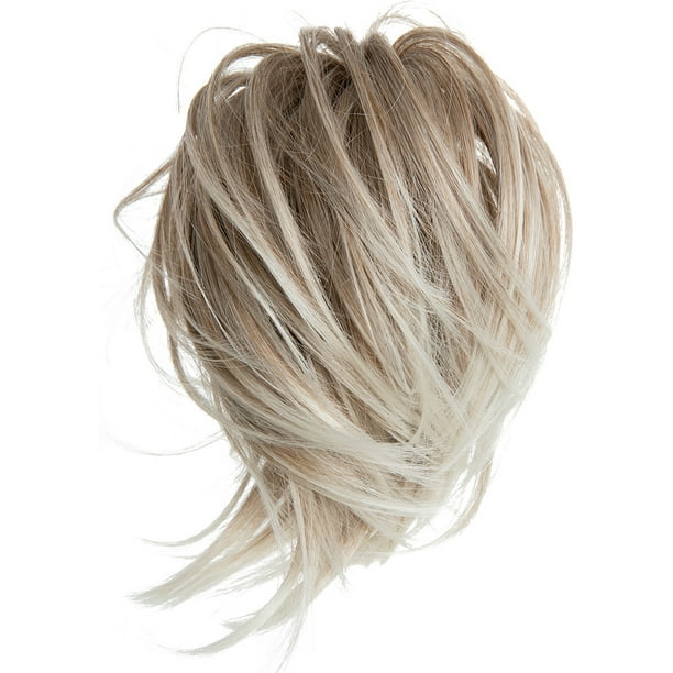 Zhuge Moño de pelo desordenado recogido despeinado, moño con pinza y peine lateral, coleteros sintéticos versátiles y ajustables naturales para mujeres y niñas, E