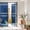 Blue, variant on Privacy Window Film, Sage Green Static Cling Stained Glass Window Film, UV Sun Blocking Heat Control Stickers, Non-Adhesive Laser Windows Tint 17.7"x39.3" Farmhouse Sage Green White Striped